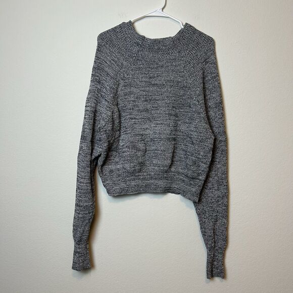 Free People Sweater Women’s M Gray Crew Neck Oversized Comfort Cabincore Casual - Picture 1 of 11